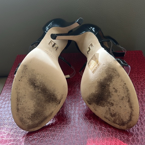 Tamara Melon Frontline 75 black patent heeled sandal - Picture 3 of 8